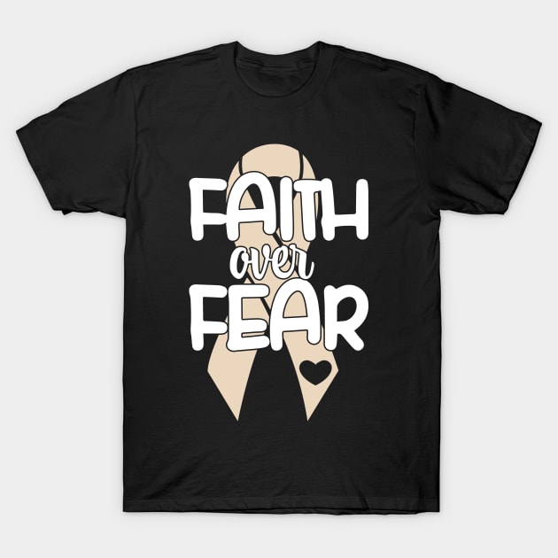 Faith over Fear Pearl Ribbon Lung Cancer T-Shirt by busines_night